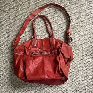 Sissirossi red Italian leather handbag